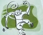 Ο πίθηκος, σημάδι του πιθήκου, το έτος του πιθήκου στην κινεζική αστρολογία. Το ένατο από τα δώδεκα ζώα του 12ετούς κύκλου της κινεζικής Zodiac